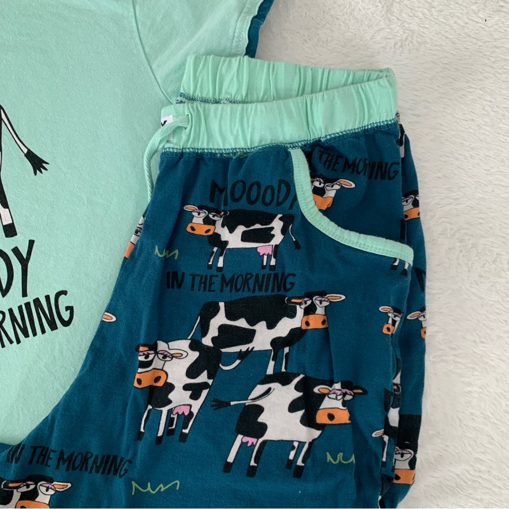 Women’s Small LAZY ONE Moody In The Morning Cow 100% Cotton Pajama Lounge Set - Picture 3 of 10